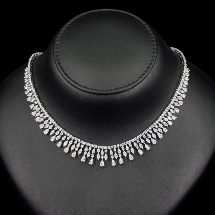 Metha white full set zircon Rhodium plated high quality - Image 3