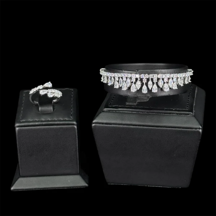 Metha white full set zircon Rhodium plated high quality - Image 4