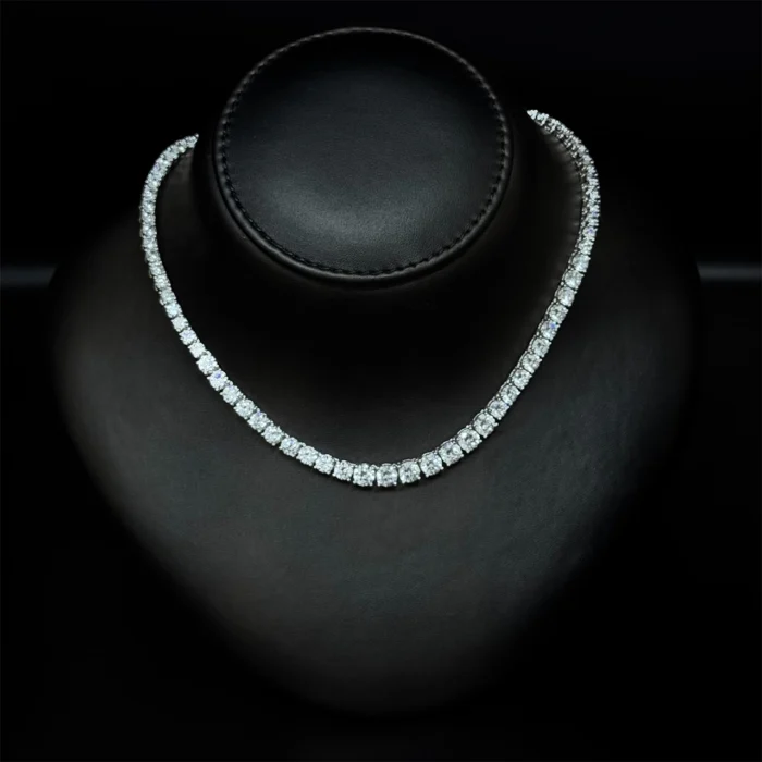 ⁦روضة تنس طقم زركون أبيض كامل 3 مم مطلي بالروديوم⁩ - الصورة ⁦3⁩