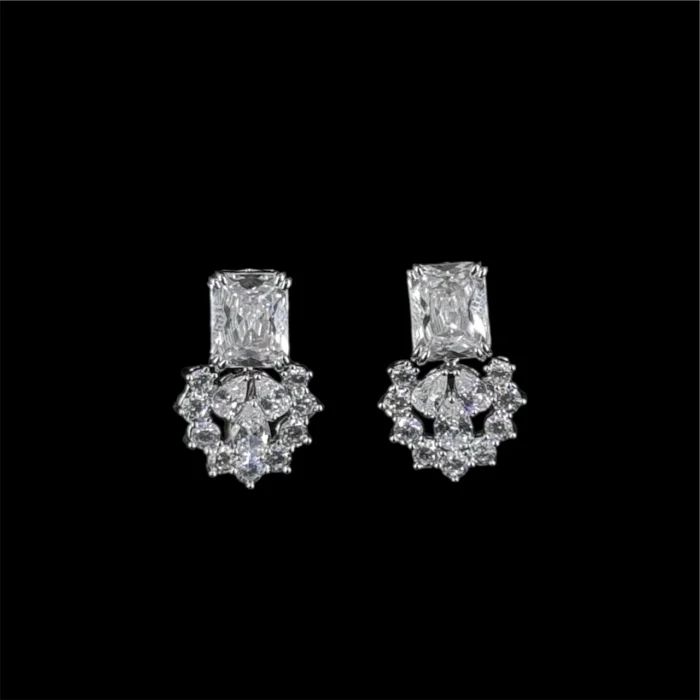 ⁦ديانا طقم زركون أبيض كامل مطلي بالروديوم عالي الجودة⁩ - الصورة ⁦5⁩