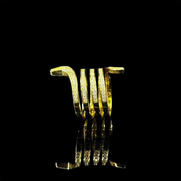 ⁦خاتم أريا زركون ذهبي مطلي بالروديوم عالي الجودة⁩ - الصورة ⁦4⁩