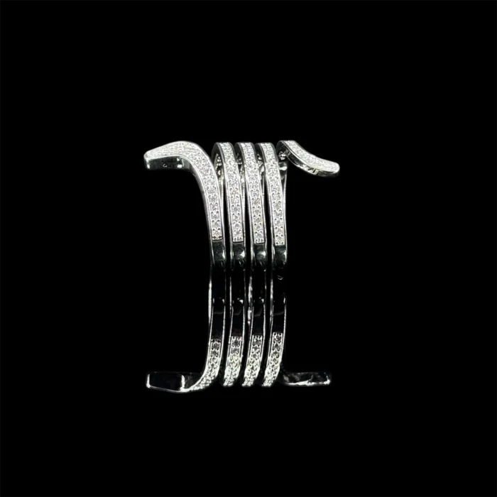 ⁦خاتم أريا أبيض زركون مطلي بالروديوم عالي الجودة⁩ - الصورة ⁦2⁩