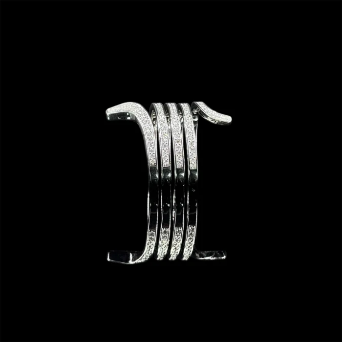 ⁦خاتم أريا أبيض زركون مطلي بالروديوم عالي الجودة⁩ - الصورة ⁦4⁩