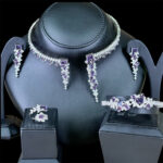 ⁦ناتاليا طقم زركون كامل أرجواني مطلي بالروديوم عالي الجودة⁩ - الصورة ⁦2⁩