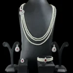 ⁦بتول لؤلؤة حمراء كاملة من الزركون مطلي بالروديوم عالي الجودة⁩ - الصورة ⁦2⁩