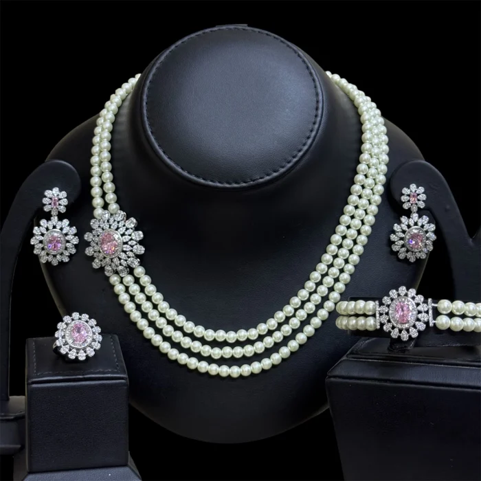 ⁦جيهان طقم زركون مطلي بالروديوم عالي الجودة⁩ - الصورة ⁦2⁩