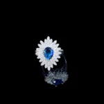 Nova Blue ring Rhodium plated high quality - Image 2