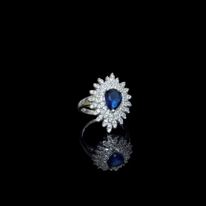 Nova Blue ring Rhodium plated high quality - Image 3