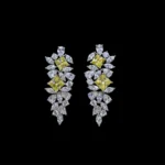 ⁦ايفلىن طقم زركون أصفر كامل مطلي بالروديوم عالي الجودة⁩ - الصورة ⁦5⁩