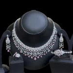 هدير طقم كامل من الزركون الوردي مطلي بالروديوم عالي الجودة